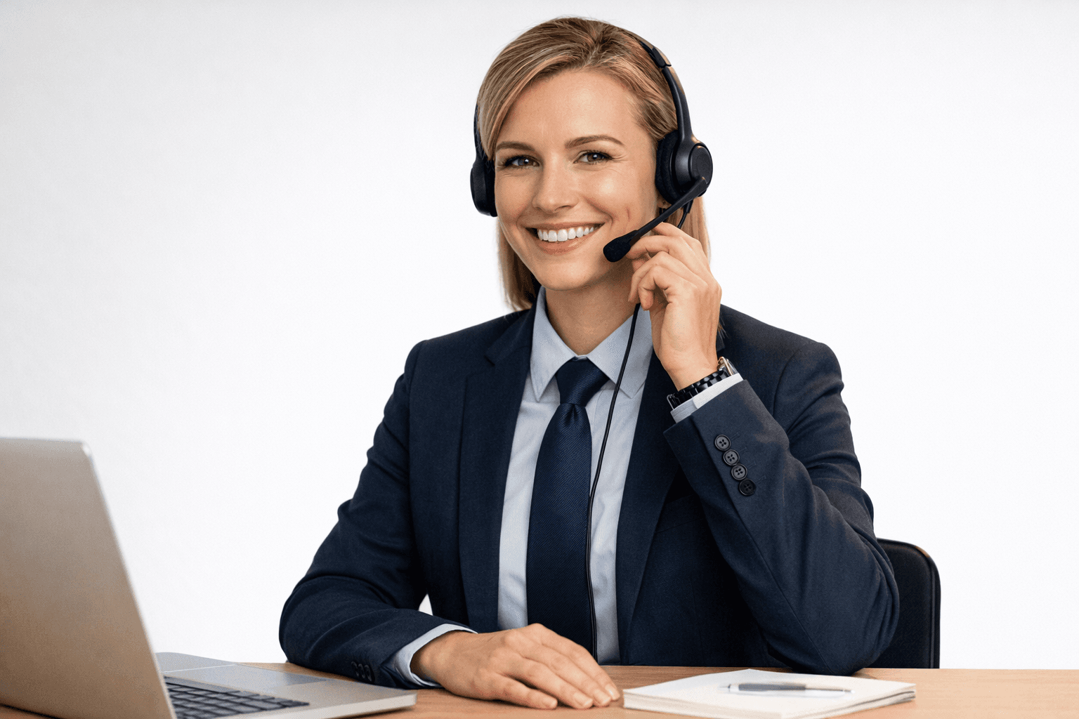 Customer service representative helping a client